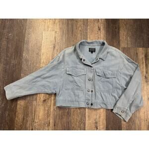 Honey Punch Light Blue Corduroy Jacket